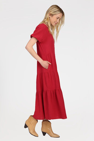 Long Parker Dress - Brick Red