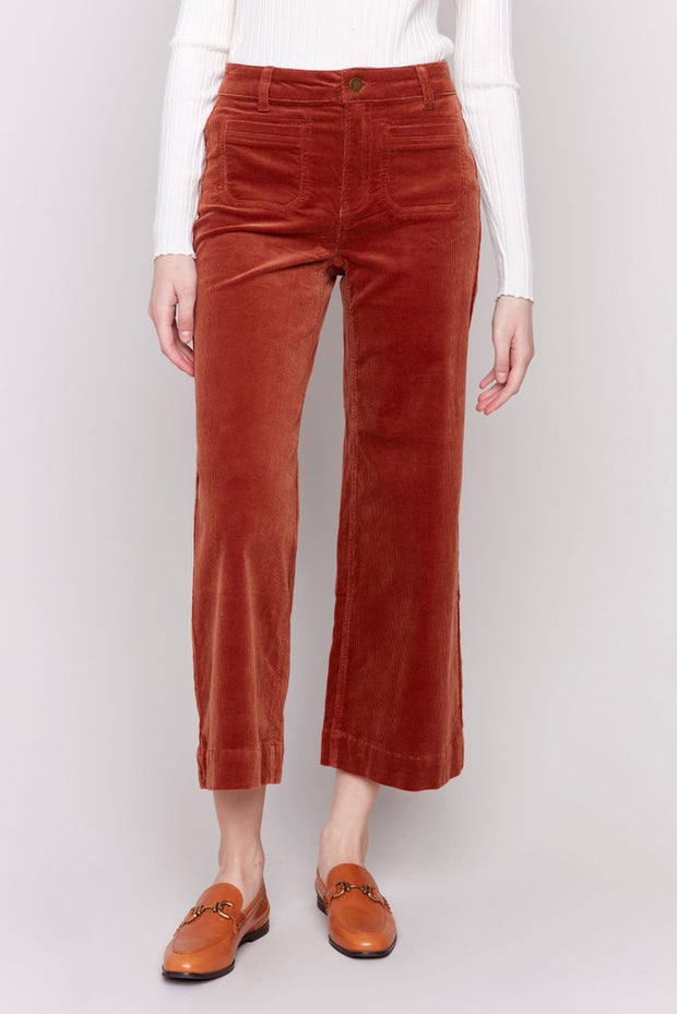 Corduroy Crop Patch Pocket Pants