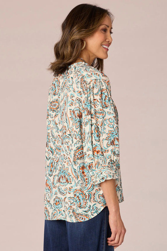 Button Front Printed Woven Shirt