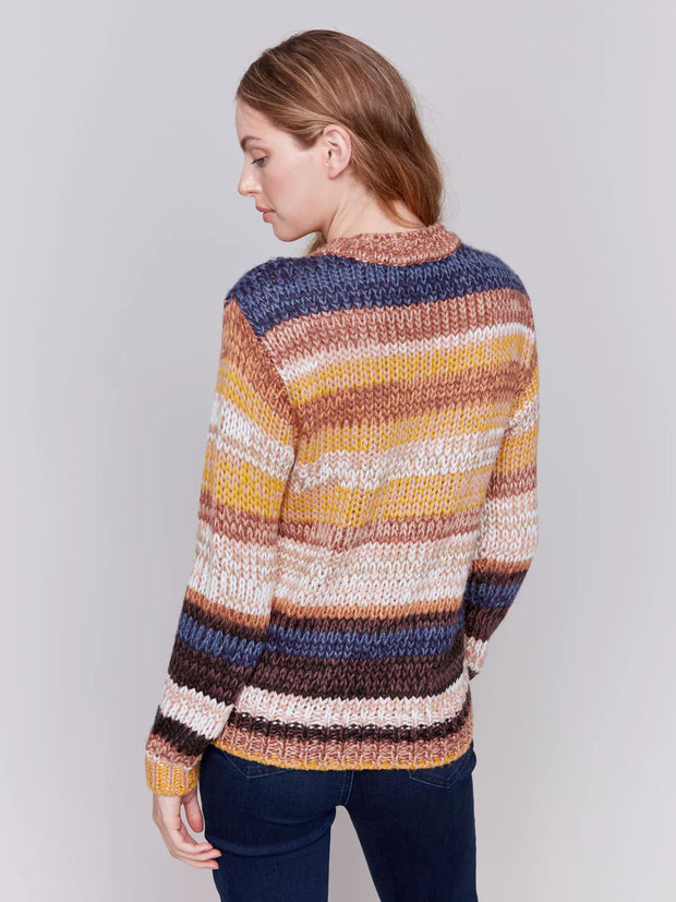 Space dye yarn sweater