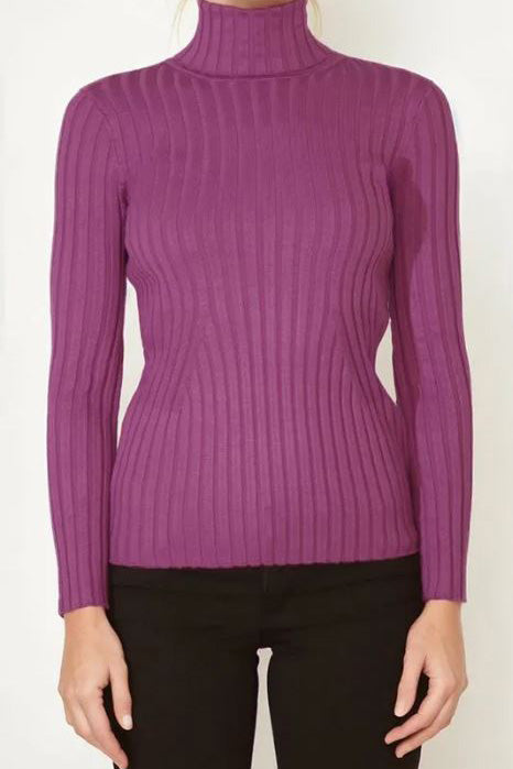 Ribbed Turtleneck Sweater Magenta Michelle s Michelle s Ruidoso