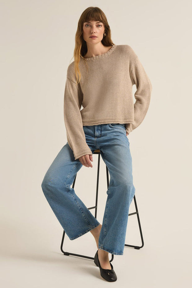 Emerson Cropped Sweater - Oatmeal Heather