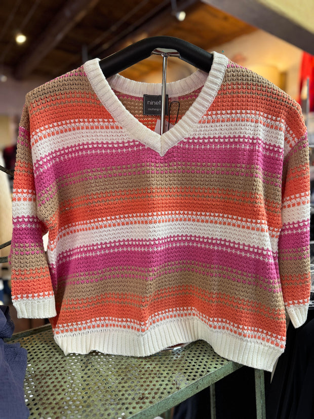 Striped knit sweater